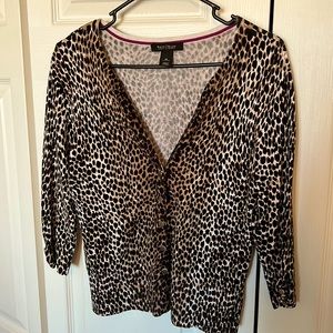 WHBM leopard print cardigan